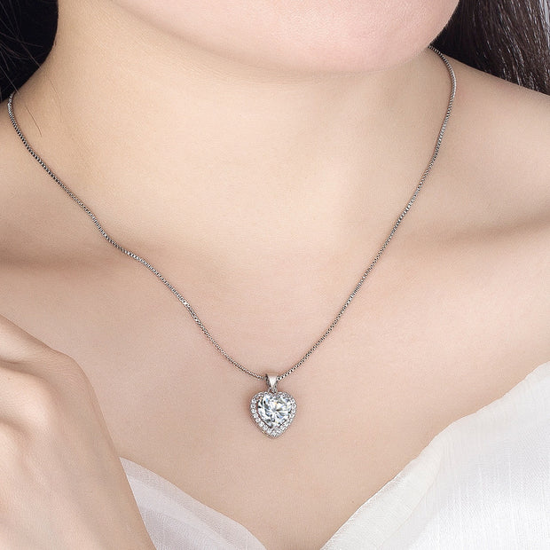 White Diamond Necklace For Gift