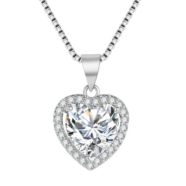 White Diamond Necklace For Gift